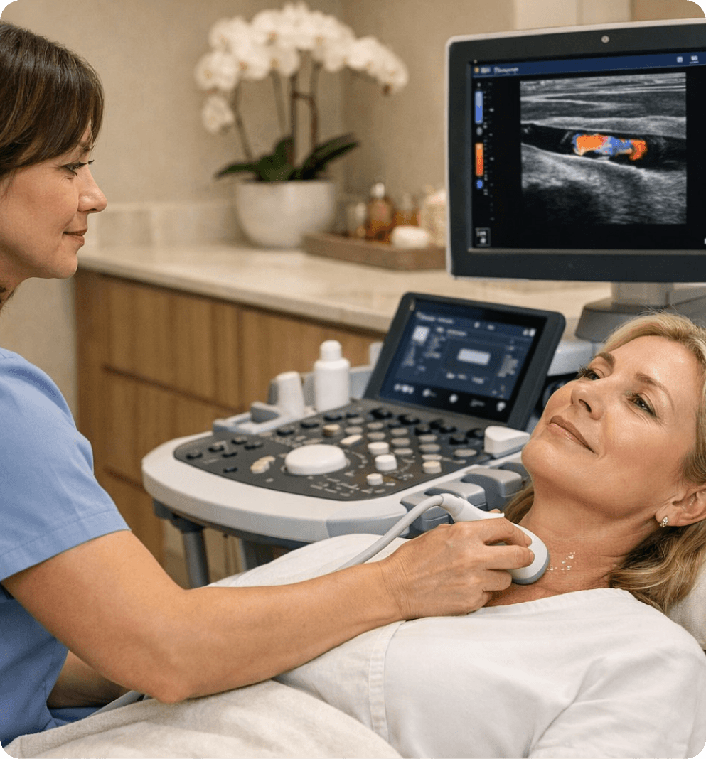 Patient receiving ultrasound imaging